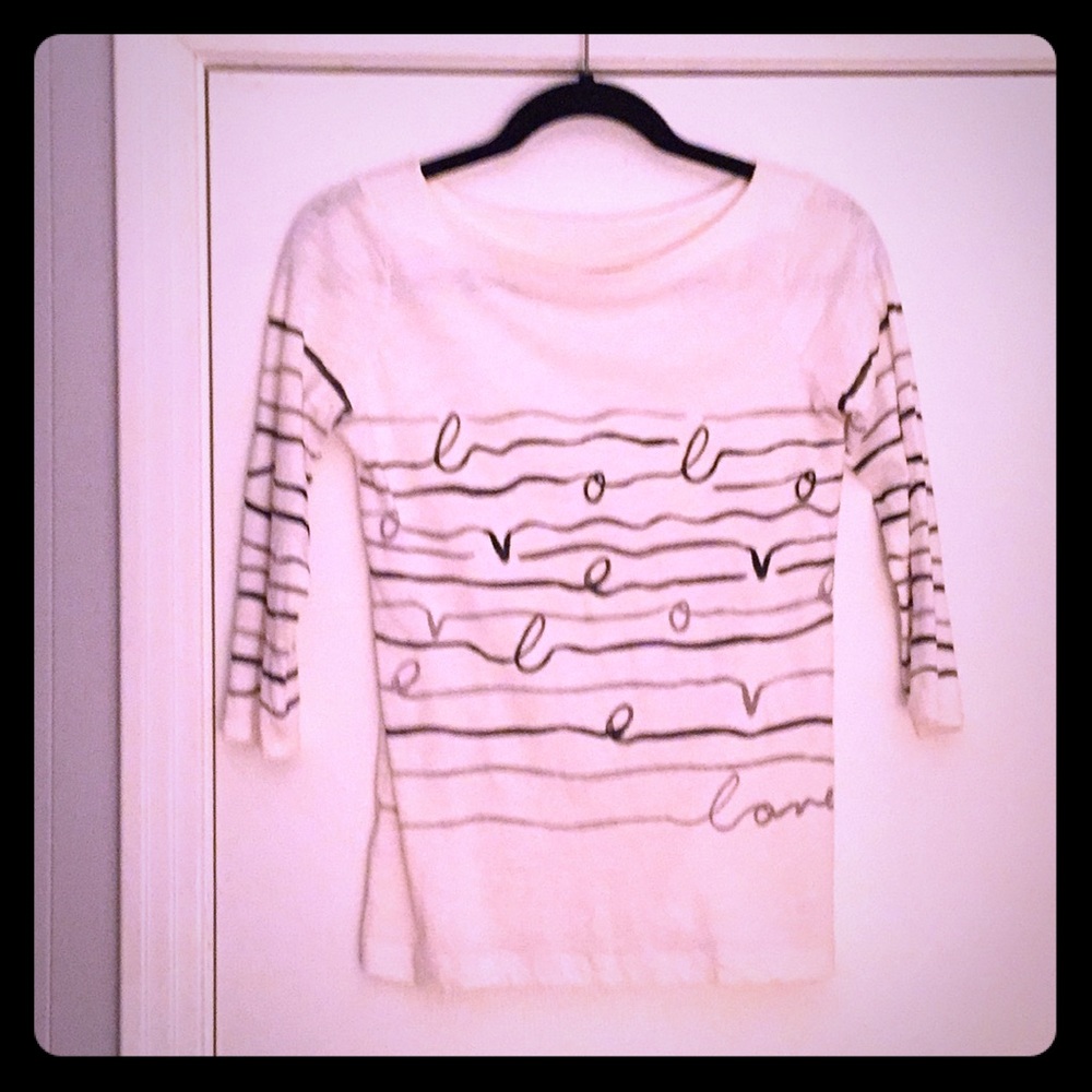 Ann Taylor LOFT 3/4 sleeve striped love top